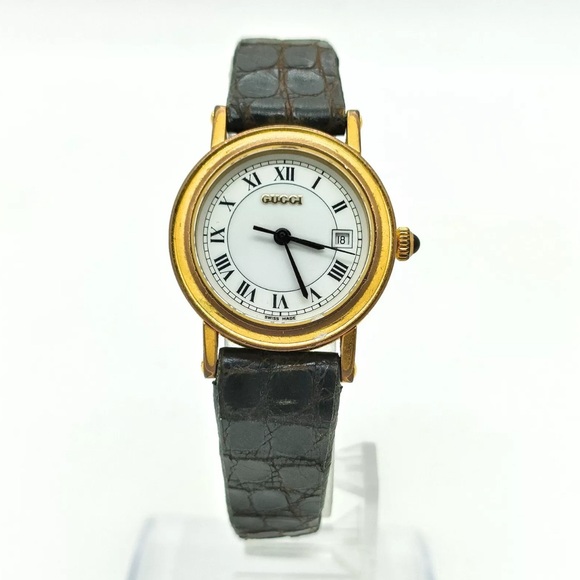 GUCCI 7200L 10 Microns Gold Plated with Date Women’s Watch 26mm - Picture 3 of 10